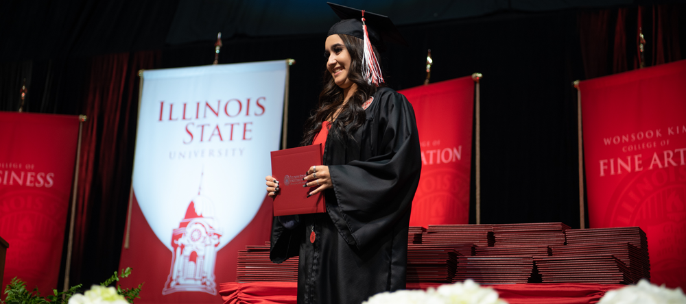 Illinois State graduate with diploma